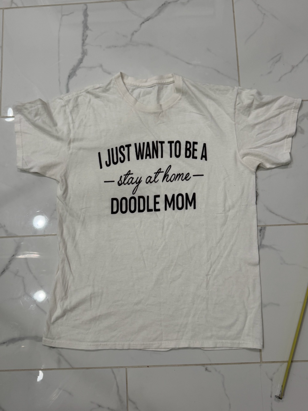 White Graphic Tee - "Doodle Mom"